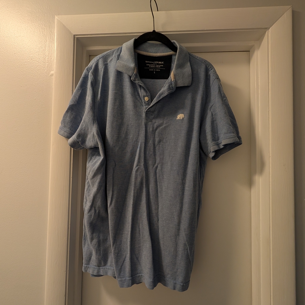 Banana Republic Light Blue Polo Shirt